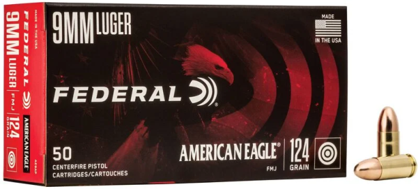 FEDERAL MUNITION 9MM LUGER 124GR FMJ 50/1000