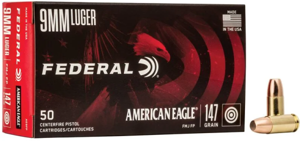 FEDERAL MUNITION 9MM LUGER 147GR FMJ FP 50/1000
