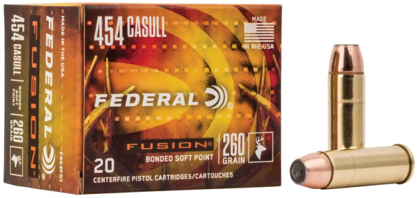 FEDERAL MUNITION .454 CASULL 260GR FUSION SP 20/200