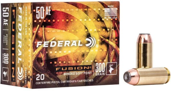 FEDERAL MUNITION .50 AE 300GR FUSION SP 20/200