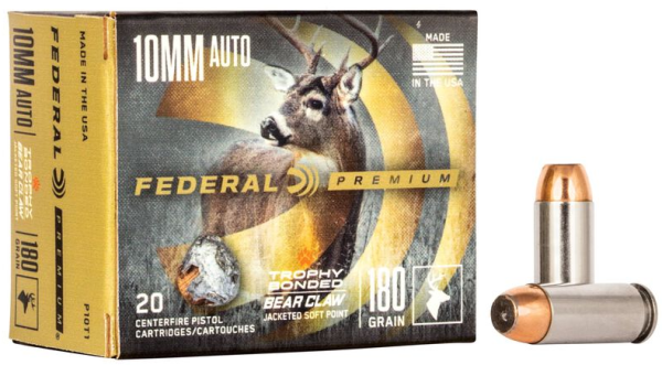 FEDERAL MUNITION 10MM AUTO 180GR TROPHY BONDED JSP 20/200