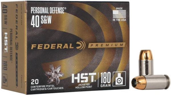 FEDERAL MUNITION .40 S&W 180GR HST JHP 20/200