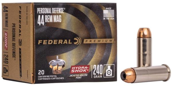 FEDERAL MUNITION .44 REM MAG 240GR HYDRA-SHOK JHP 20/500