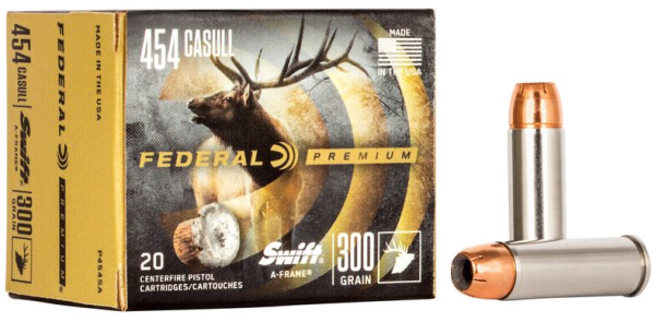 FEDERAL MUNITION .454 CASULL 300GR SWIFT A-FRAME 20/200