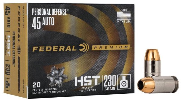 FEDERAL MUNITION .45 AUTO 230GR HST JHP 20/200