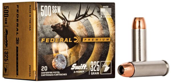 FEDERAL MUNITION .500 S&W MAG 325GR SWIFT A-FRAME 20/200