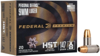 FEDERAL MUNITION 9MM LUGER 147GR HST JHP 20/200