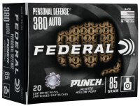 FEDERAL MUNITION .380 AUTO 85GR PUNCH JHP 20/200