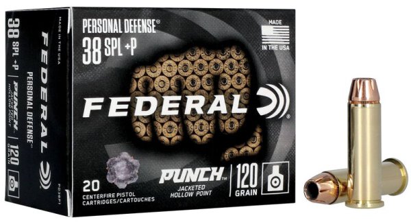FEDERAL MUNITION .38 SPECIAL+P 120GR PUNCH JHP 20/200