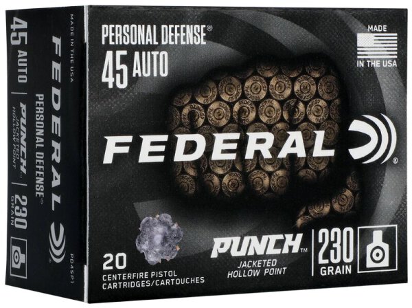 FEDERAL MUNITION .45 AUTO 230GR PUNCH JHP 20/200