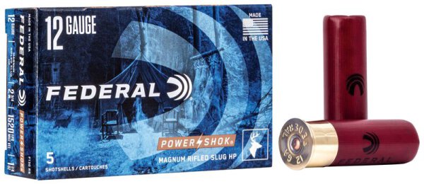 FEDERAL MUNITION 12/70 12GA 2-3/4" 1-1/4OZ POWER-SHOK RIFLED SLUG 5/250 *LE*