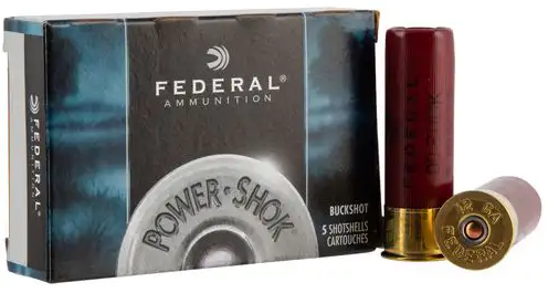 FEDERAL MUNITION 16/70 12GA 2-3/4" 12 PELLETS - 1 BUCK POWER-SHOK BUCKSHOT 5/250