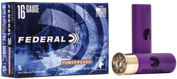FEDERAL MUNITION 16/70 16GA 2-3/4" 4/5OZ POWER-SHOK RIFLED SLUG 5/250