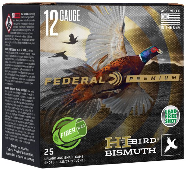 FEDERAL MUNITION 12/70 12GA 2-3/4" 1-1/4 OZ 5 FIBER WAD BISMUTH 25/250
