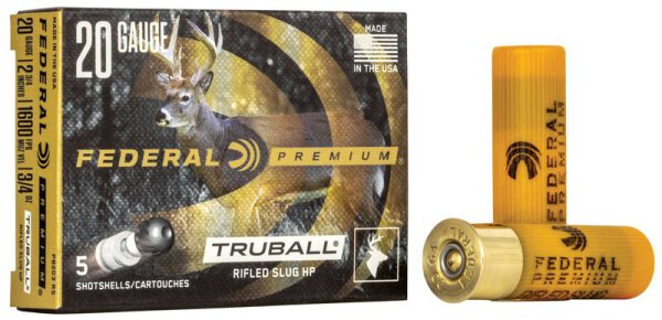 FEDERAL MUNITION 20/70 20GA 2-3/4" 3/4OZ VITAL-SHOK RIFLED SLUG 5/250