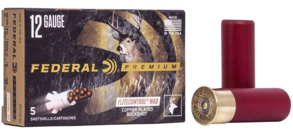 FEDERAL MUNITION 12/76 12GA 3" 12 PELLETS - 00 BUCK VITAL-SHOK BUCKSHOT W/ FLITECONTROL 5/250