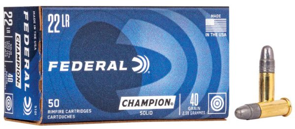 FEDERAL MUNITION .22 LR 40GR SOLID "CHAMPION" 50/5000