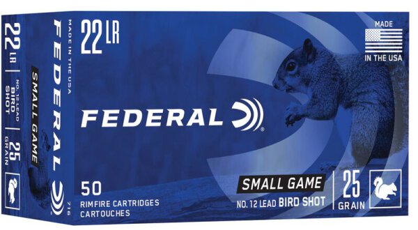 FEDERAL MUNITION .22 LR 25GR NO.12 LEAD BIRD SHOT 50/2500