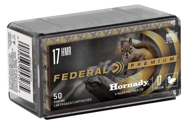 FEDERAL MUNITION .17 HMR 17GR HORNADY V-MAX 50/3000