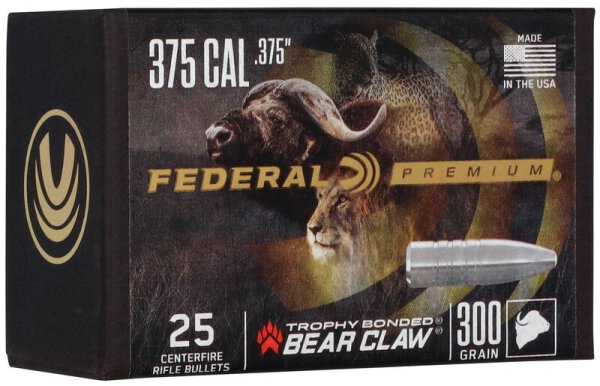 FEDERAL GESCHOSSE .375 300GR TROPHY BONDED BEAR CLAW 25/100