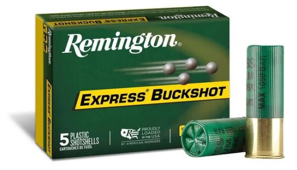 REMINGTON MUNITION 12/70 12GA 2-3/4" #00 BUCK 8 PELLETS MANAGED RECOIL BUCKSHOT 5/100