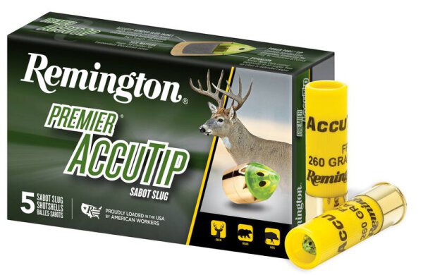 REMINGTON MUNITION 20/70 20GA 2-3/4" 260GR 3/5OZ PREMIER ACCUTIP SABOT SLUG 5/100