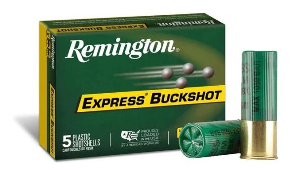 REMINGTON MUNITION 12/76 12GA 3" #00 BUCK 15 PELLETS EXPRESS MAGNUM BUCKSHOT 5/250
