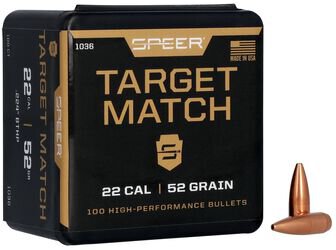 SPEER GESCHOSSE .22/.224 52GR MATCH BTHP 100/500