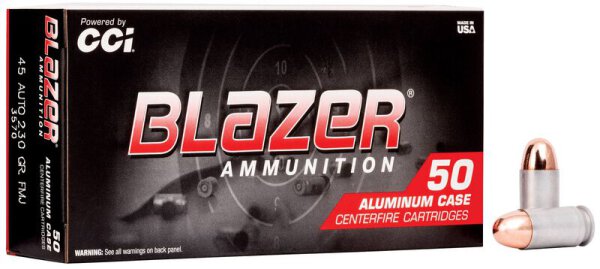 CCI MUNITION .45 AUTO 230GR BLAZER ALUMINIUM FMJ 50/1000