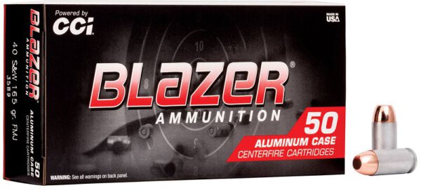 CCI MUNITION .40 S&W 165GR BLAZER ALUMINIUM FMJ 50/1000