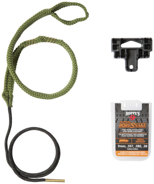 HOPPES REINIGUNGSSCHNUR BORESNAKE 9MM/.357/.380/.38 PISTOL MIT HANDGRIFF+BOX VE:6/54