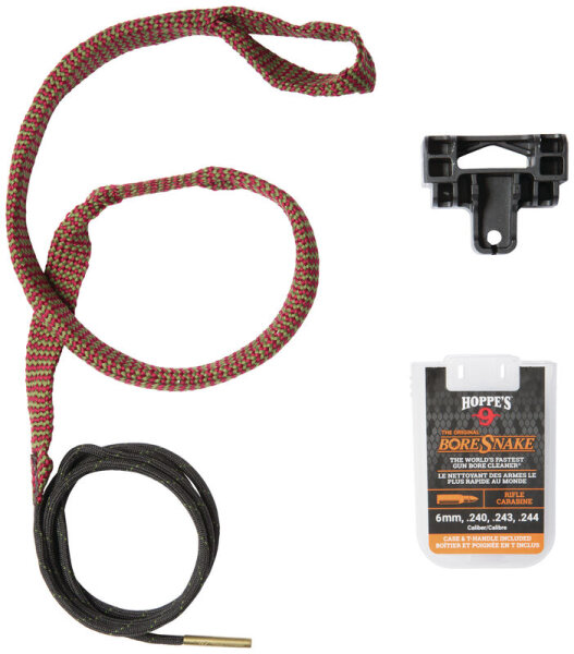 HOPPES REINIGUNGSSCHNUR BORESNAKE 6MM/.240-.244 RIFLE MIT HANDGRIFF+BOX VE:6/54