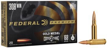 FEDERAL MUNITION .308 WIN 168GR OTM BULLET GOLD MEDAL CENTERSTRIKE 20/200
