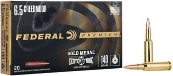 FEDERAL MUNITION 6,5MM CREEDMOOR 140GR OTM BULLET GOLD MEDAL CENTERSTRIKE 20/200
