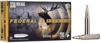 FEDERAL MUNITION .338 WIN MAG 200GR TROPHY BONDED TIP 20/200