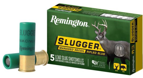REMINGTON MUNITION 12/70 12GA 2-3/4" 438GR 1OZ MANAGED-RECOIL SLUGGER RIFLED SLUGS 5/100
