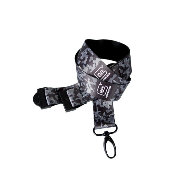 GLOCK SCHL&Atilde;&oelig;SSELBAND SCHWARZ/PISTOLEN CAMOUFLAGE SATIN