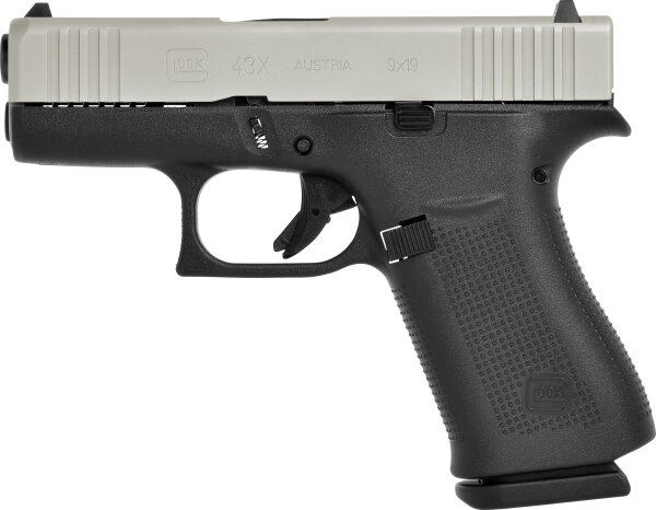 GLOCK PISTOLE G43X FS SLIM 9MM LUGER 3,4"/8,7CM SILBER